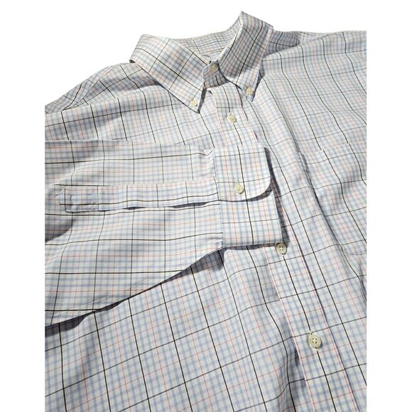 Brooks Brothers Regent 17 1/2 34 Pink Blue Check Plaid Stripes Shirt Size XL - Picture 1 of 9